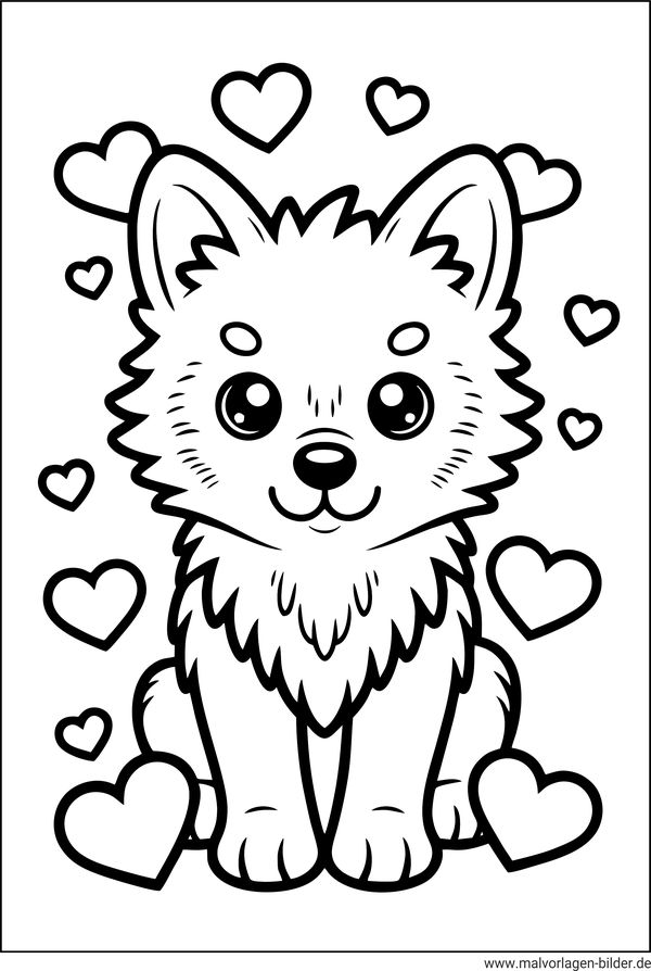 Ausmalbild Wolf-Baby