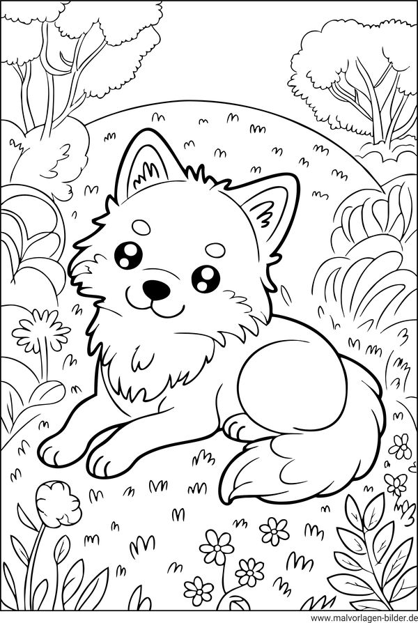 Süßer Wolf Ausmalbild