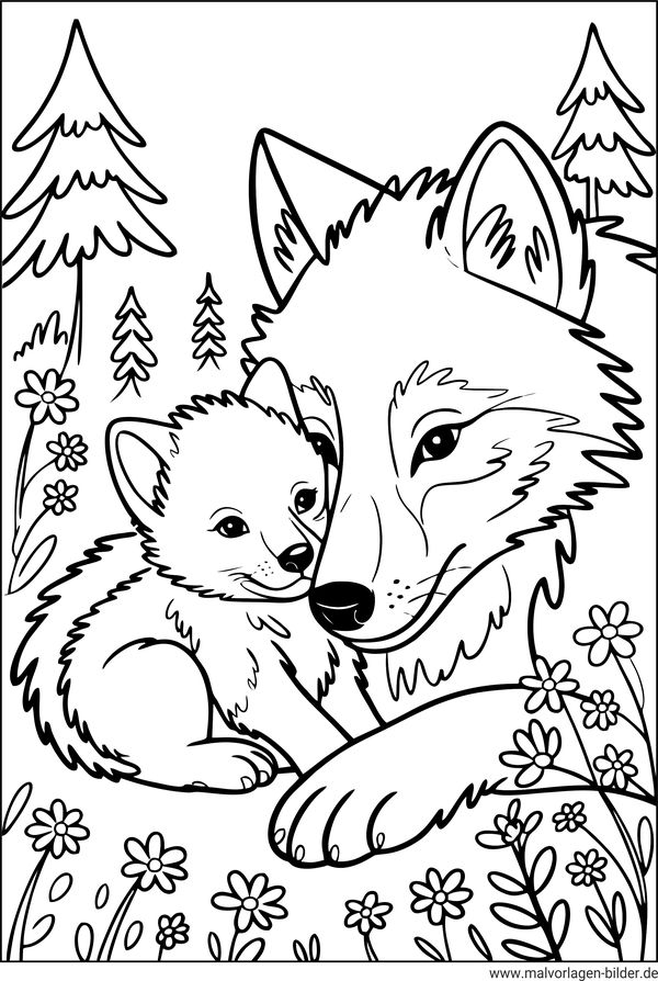 Wolf Baby Ausmalbild