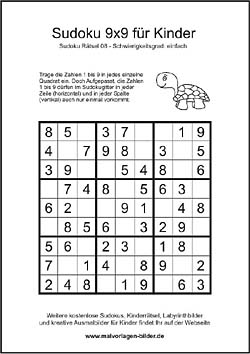 Sudoku 9x9 - Kinder Rätse