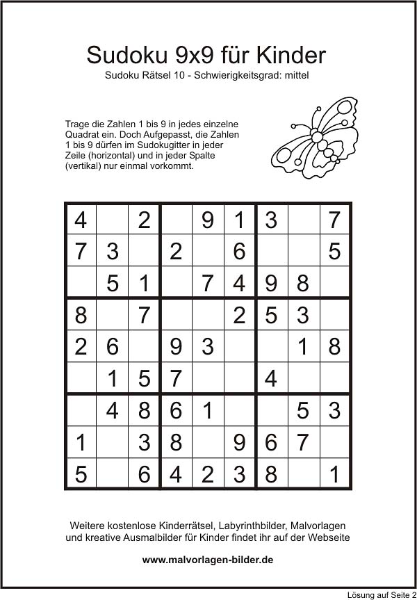 Sudoku 9x9 - mittel