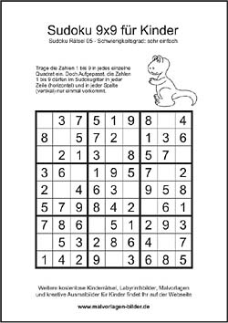 Sudoku Kinderrätsel