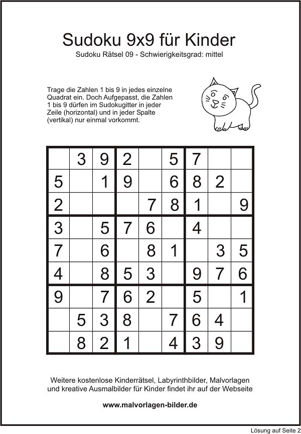 Kinder Sudoku mittel